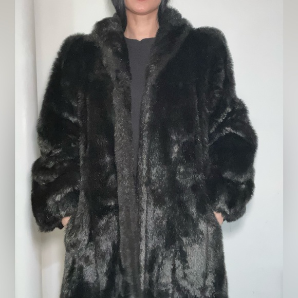 Vintage Jordache Black Faux Fur Coat - Picture 15 of 16